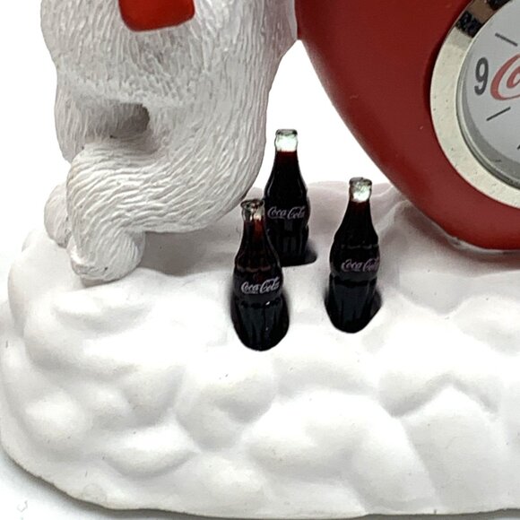 Coca-Cola Mini Clock Polar Bear w/Heart Vintage 2001 CCM67 3" Tested Working 377 - Picture 8 of 16